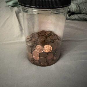 Clear jar with Pennie’s